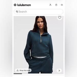 lululemon athletica Teal Quarter-Zip Pullover Hoodie